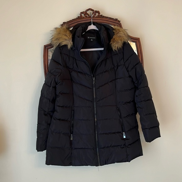INC Faux-Fur Trim Hooded Puffer Coat, Created for Macy's size XL in EUC - Picture 1 of 9